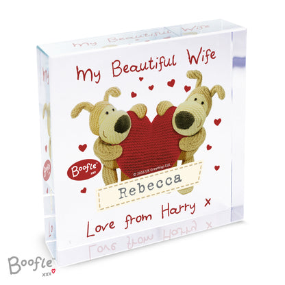 Personalised Boofle Shared Heart Crystal Token