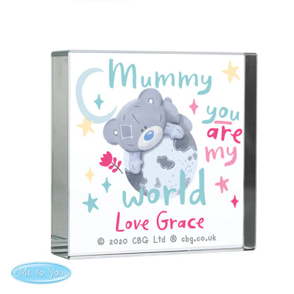 Personalised You Are My World Me To You Crystal Token