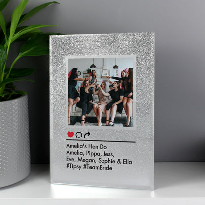 Personalised Instagram Post 4x4 Glitter Glass Photo Frame