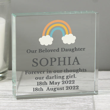 Personalised Rainbow Memorial Crystal Token