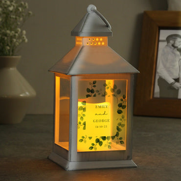 Personalised Botanical White Lantern