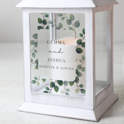 Personalised Botanical White Lantern