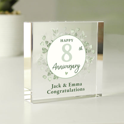 Personalised Botanical Anniversary Crystal Token