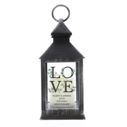 Personalised LOVE LED Black Lantern