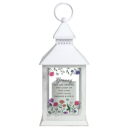 Personalised Wild Flowers LED Lantern