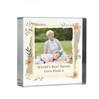 Personalised Wild Flowers Photo Upload Small Crystal Token