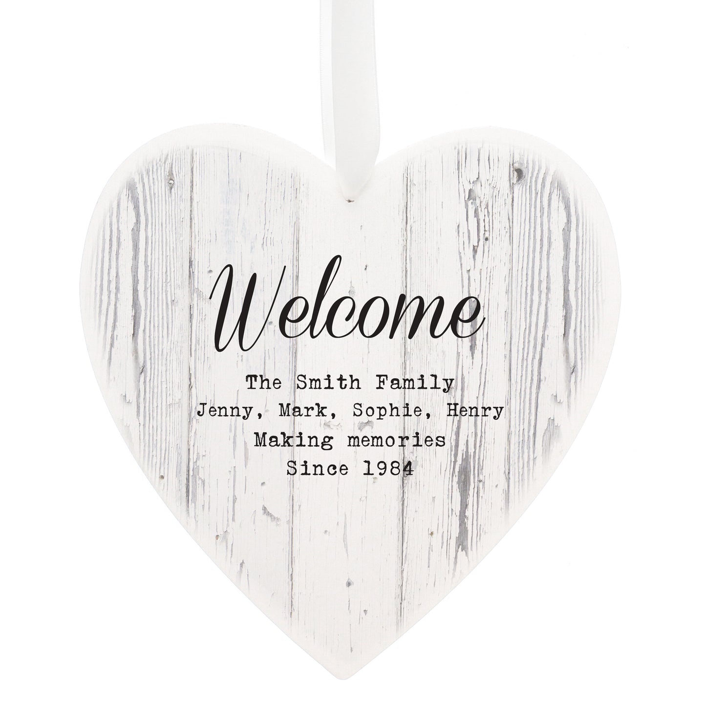 Personalised Rustic Large Wooden Heart Decoration