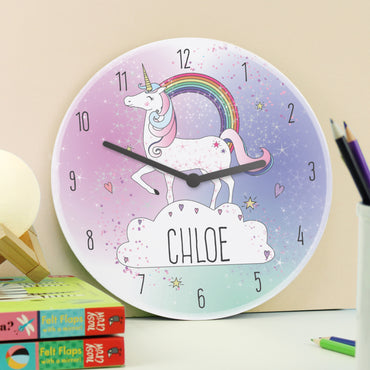 Personalised Unicorn Wooden Clock