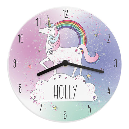 Personalised Unicorn Wooden Clock