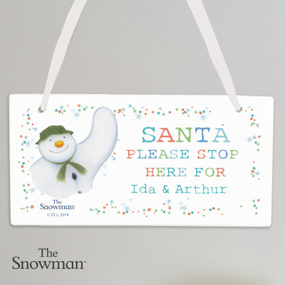 Personalised The Snowman Let it Snow Santa Stop Here Wooden Sign