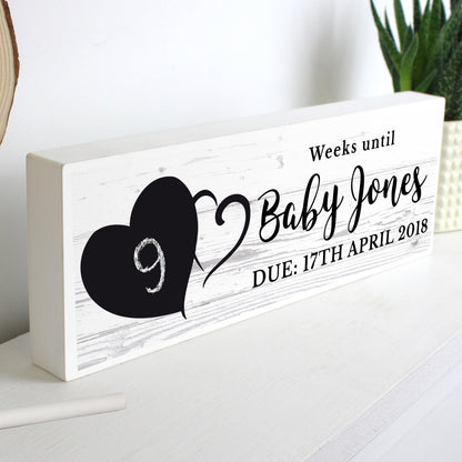 Personalised Rustic Chalk Countdown Wooden Mantel Decoration