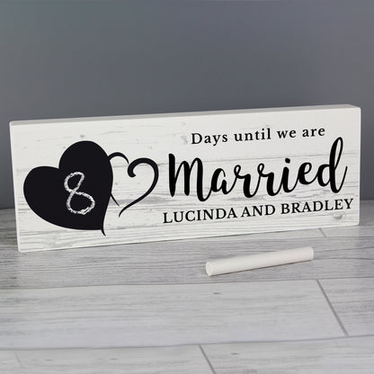 Personalised Rustic Chalk Countdown Wooden Mantel Decoration