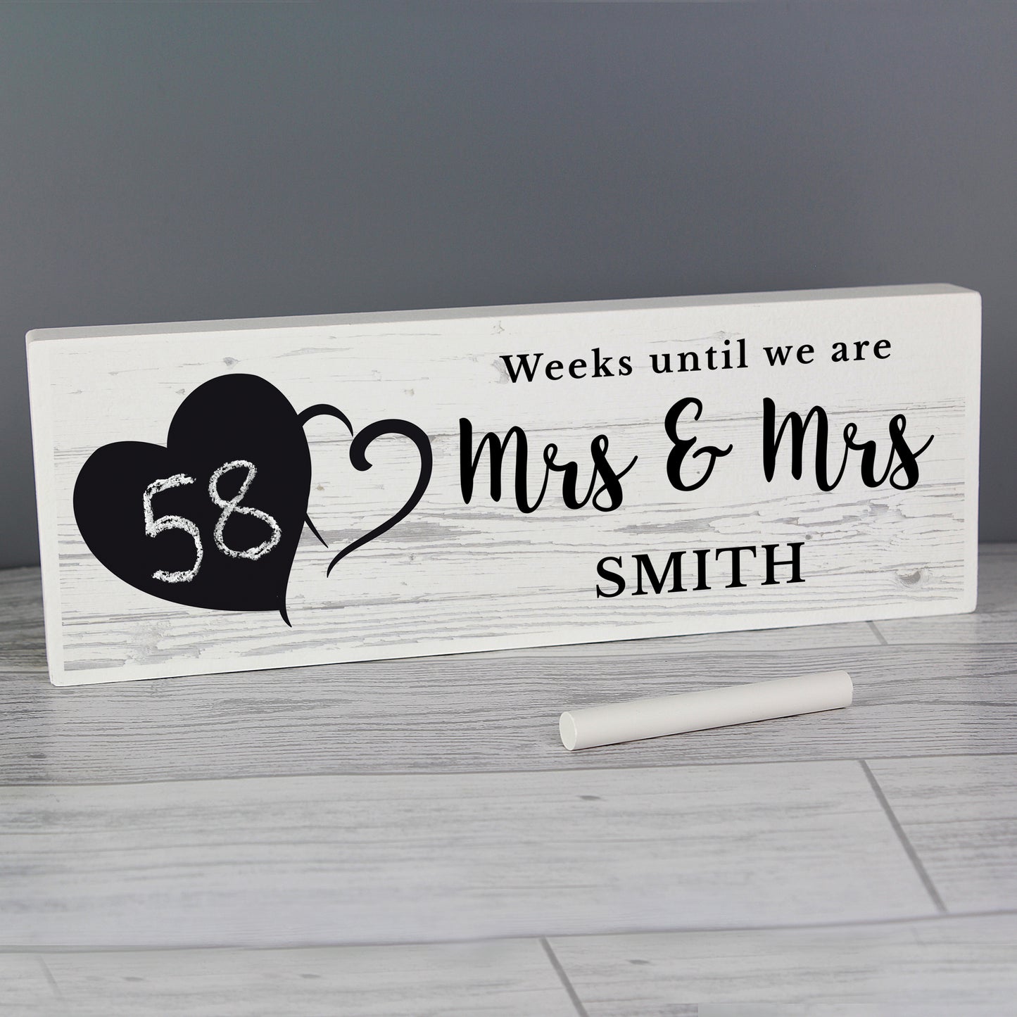 Personalised Rustic Chalk Countdown Wooden Mantel Decoration