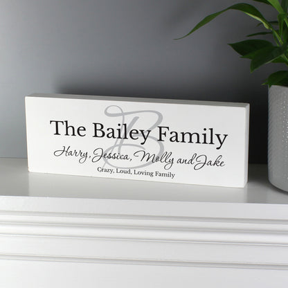 Personalised Family Wooden Mantel Decoration