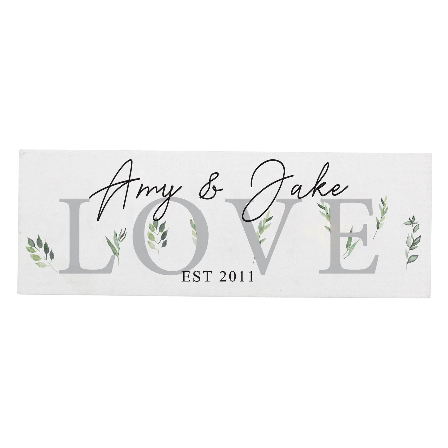 Personalised Botanical Wooden Mantel Decoration