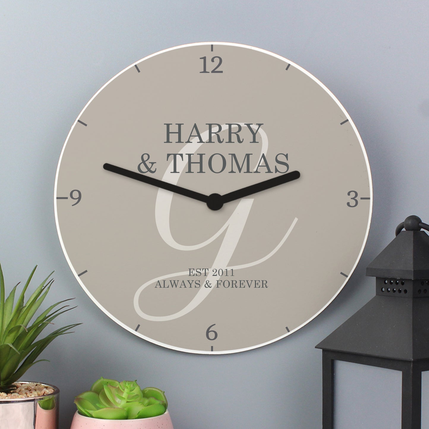 Personalised Family Wooden Clock