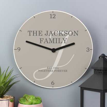 Personalised Family Wooden Clock