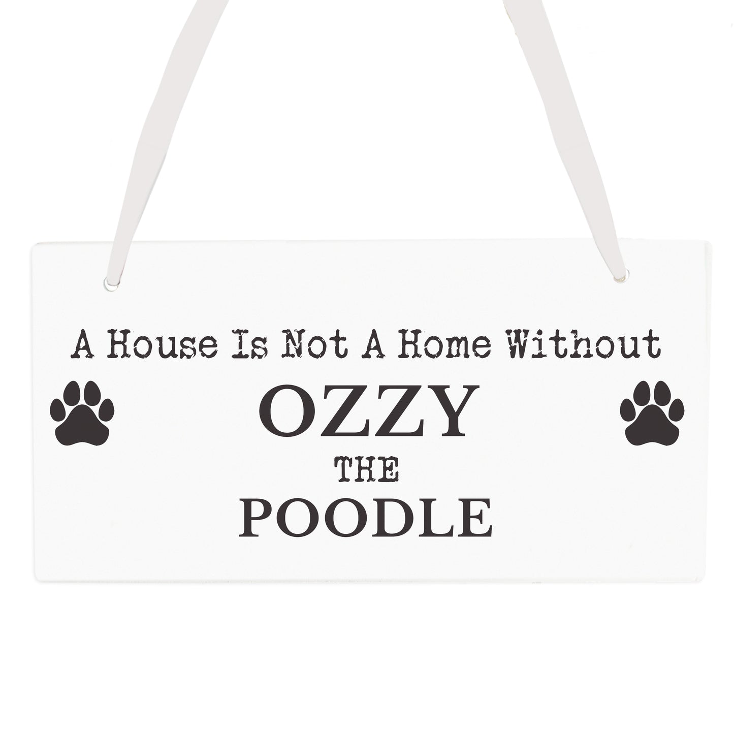 Personalised Paw Print Dog Breed Wooden Sign