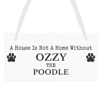 Personalised Paw Print Dog Breed Wooden Sign