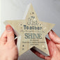 Personalised My Star Teacher Rustic Wooden Star Decoration