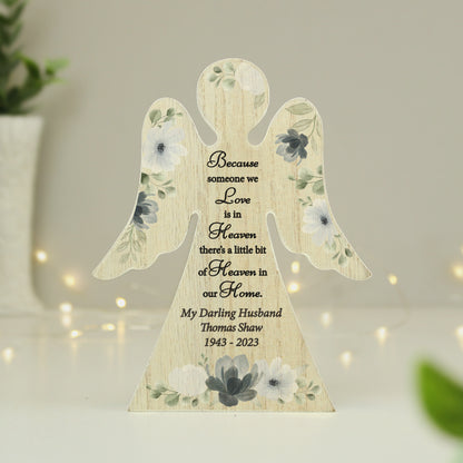 Personalised Memorial Wooden Angel Ornament