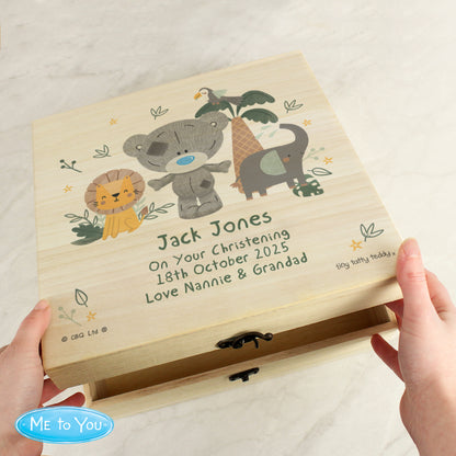 Personalised Tiny Tatty Teddy Jungle Animals Keepsake Box