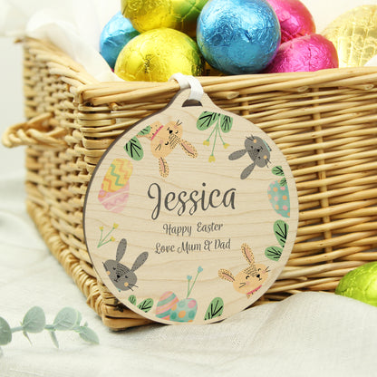 Personalised Easter Bunny Wooden Decoration