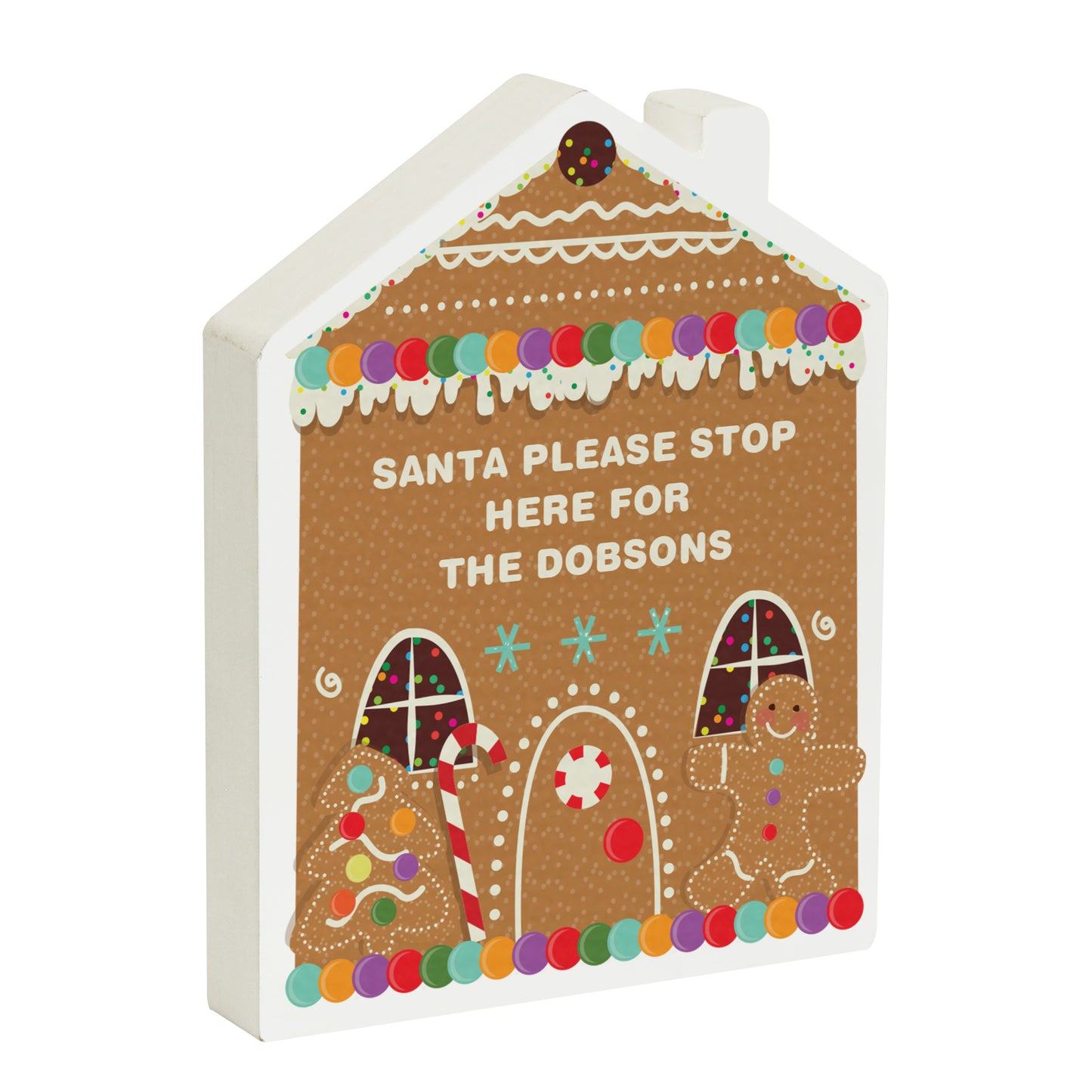 Personalised Gingerbread House Christmas Wooden Ornament