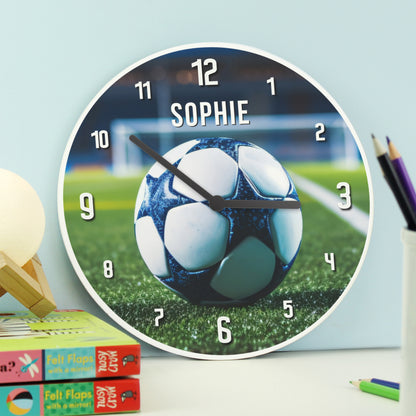 Personalised Football Wooden Childrens Clock