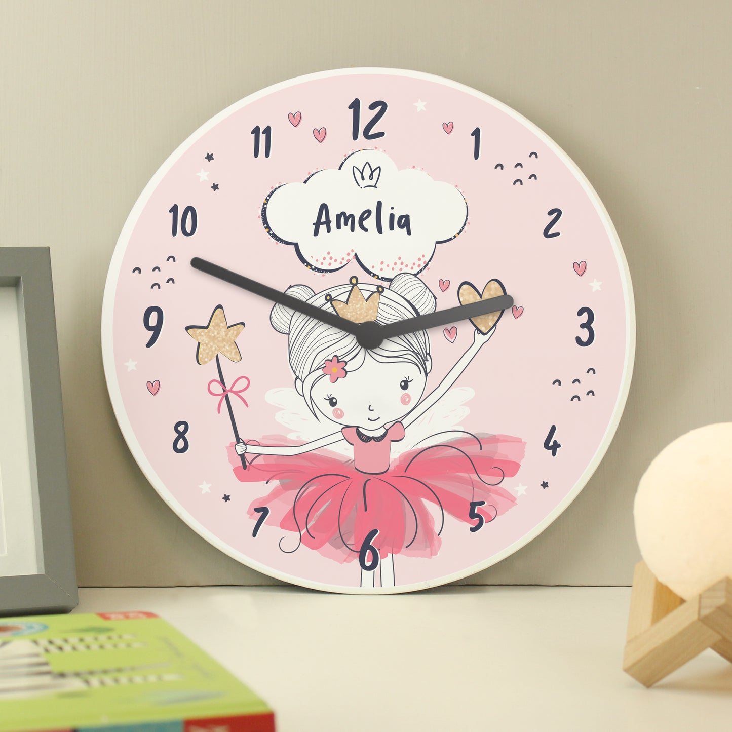 Personalised Fairy Wooden Childrens Clock