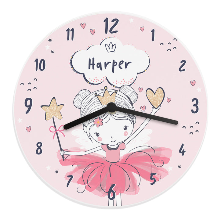 Personalised Fairy Wooden Childrens Clock