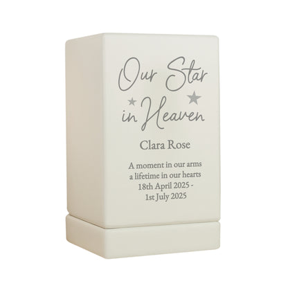 Personalised Our Star in Heaven Small Wooden Urn