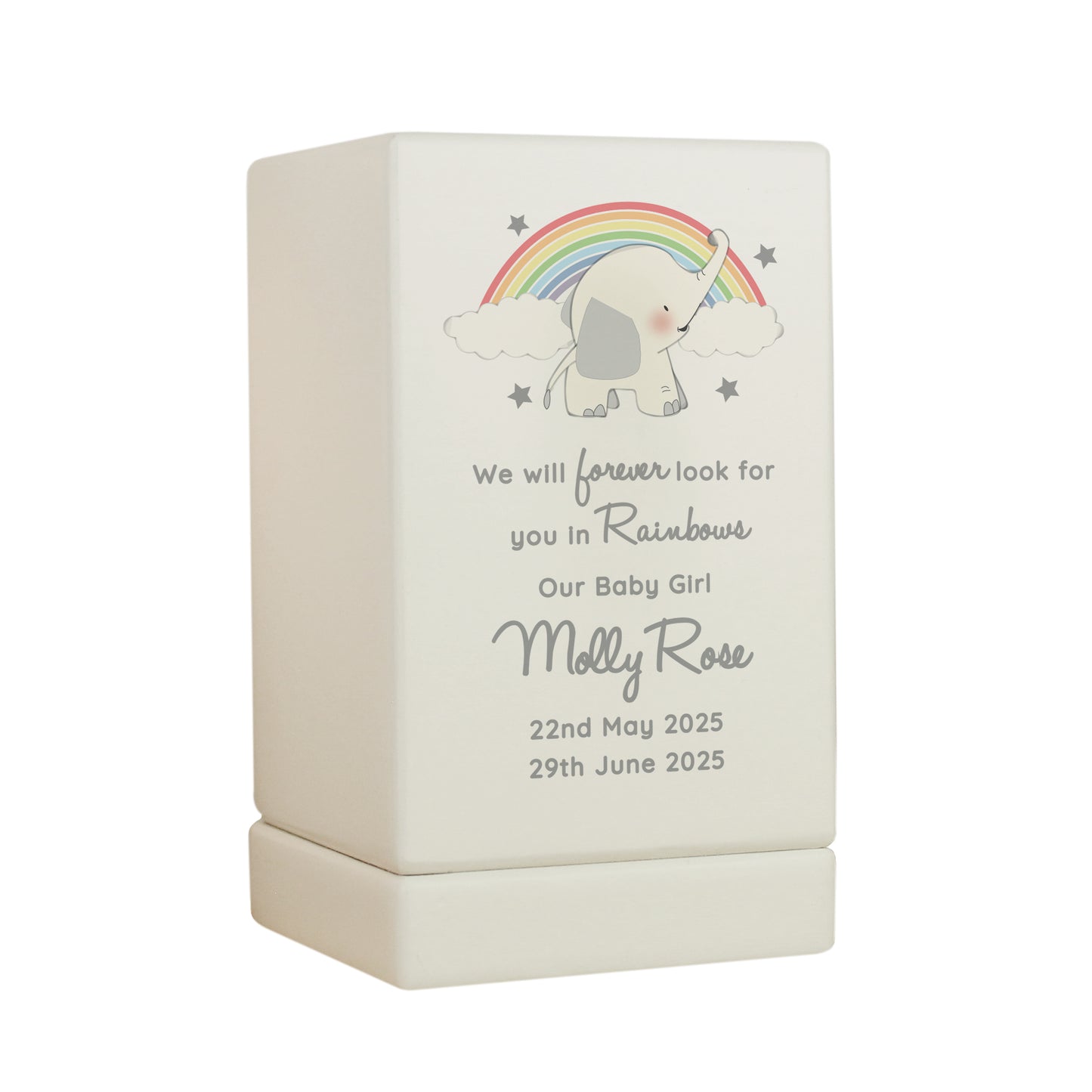 Personalised Childs Memorial Small Wooden Urn