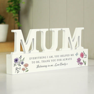 Personalised Wild Flowers Mum Ornament