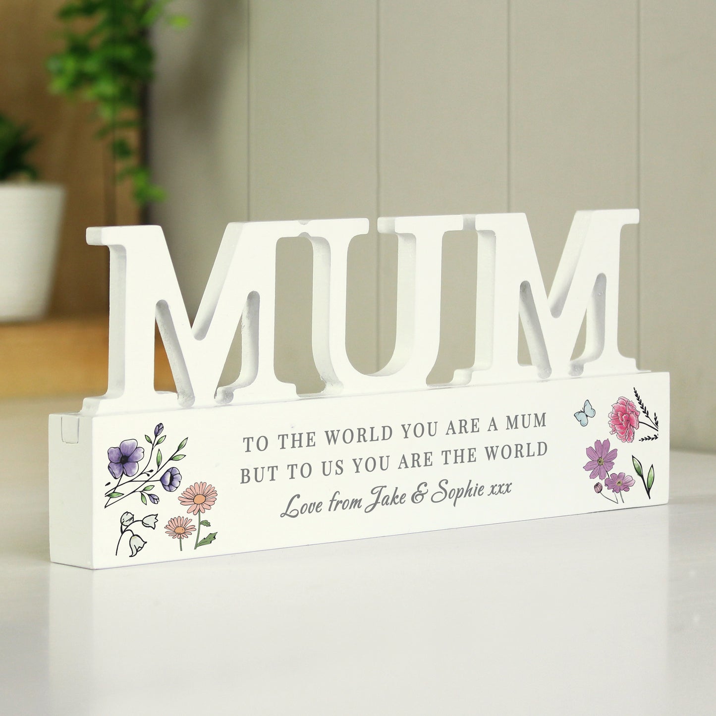 Personalised Wild Flowers Mum Ornament