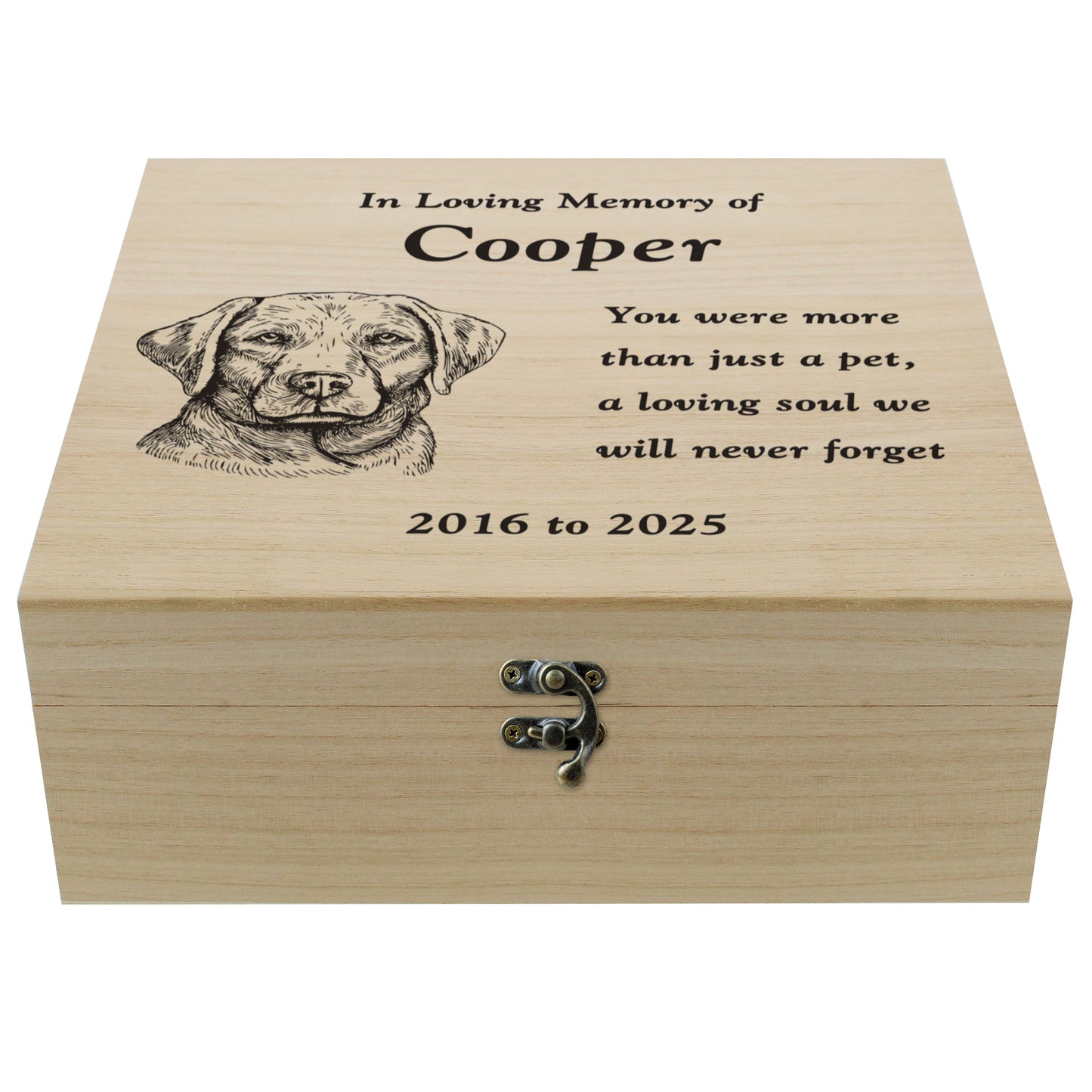 Personalised Dog Breed Memorial Large Keepsake Box