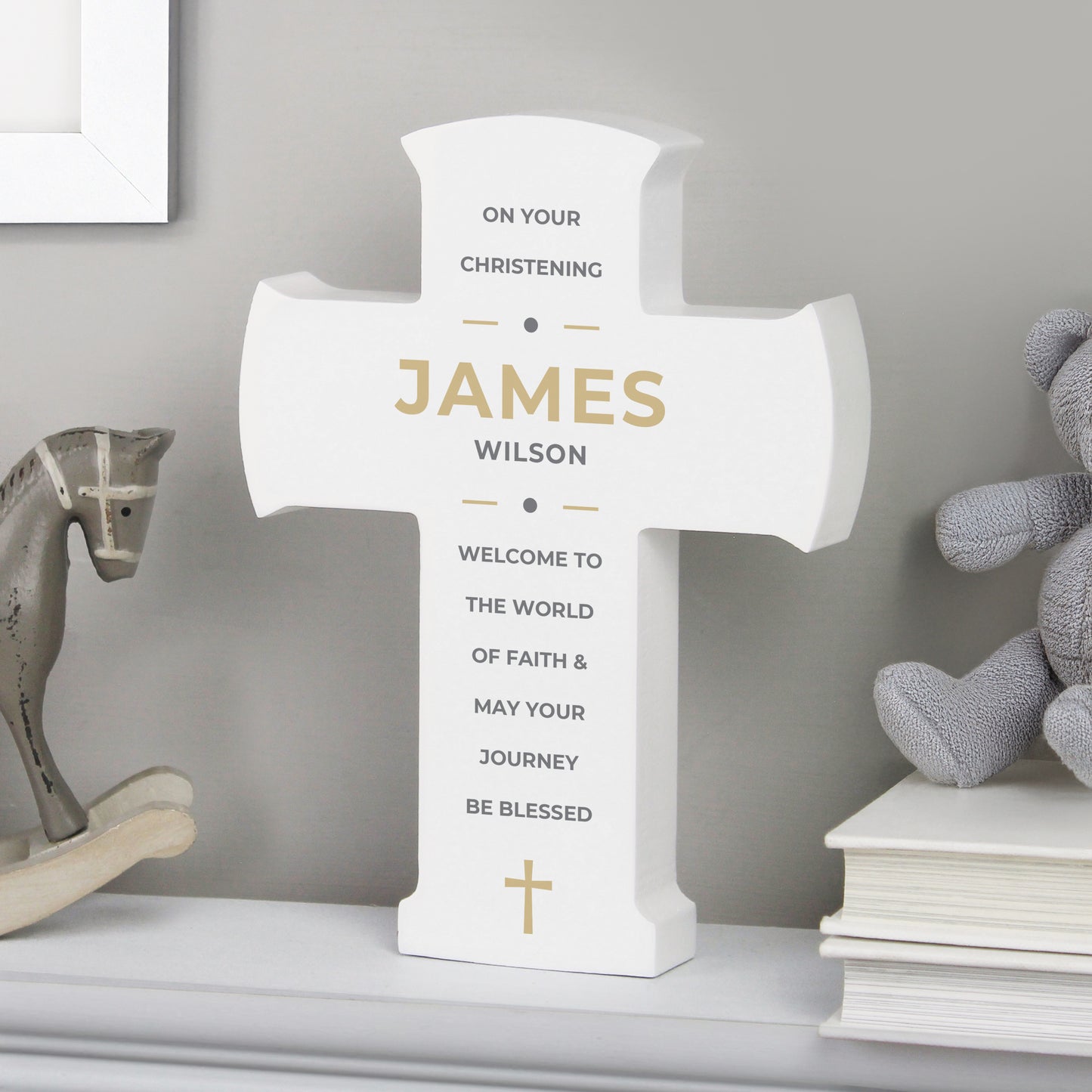 Personalised Wooden Cross Ornament