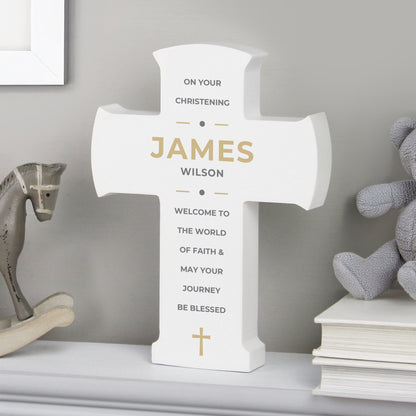 Personalised Wooden Cross Ornament