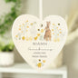 Personalised Spring Bunny Wooden Heart Ornament