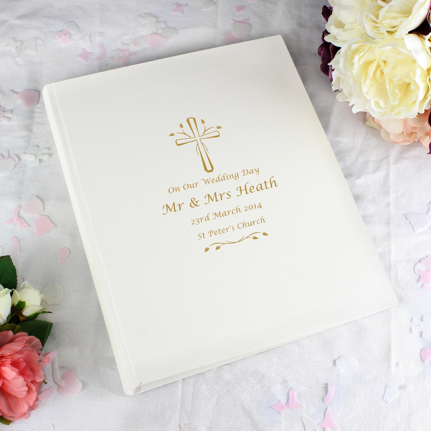 Personalised Gold Cross Traditional Photo Album