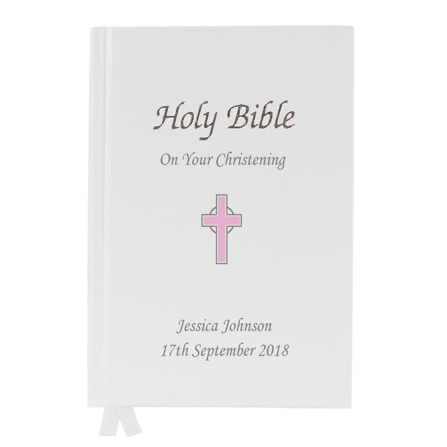 Personalised Pink Cross Bible