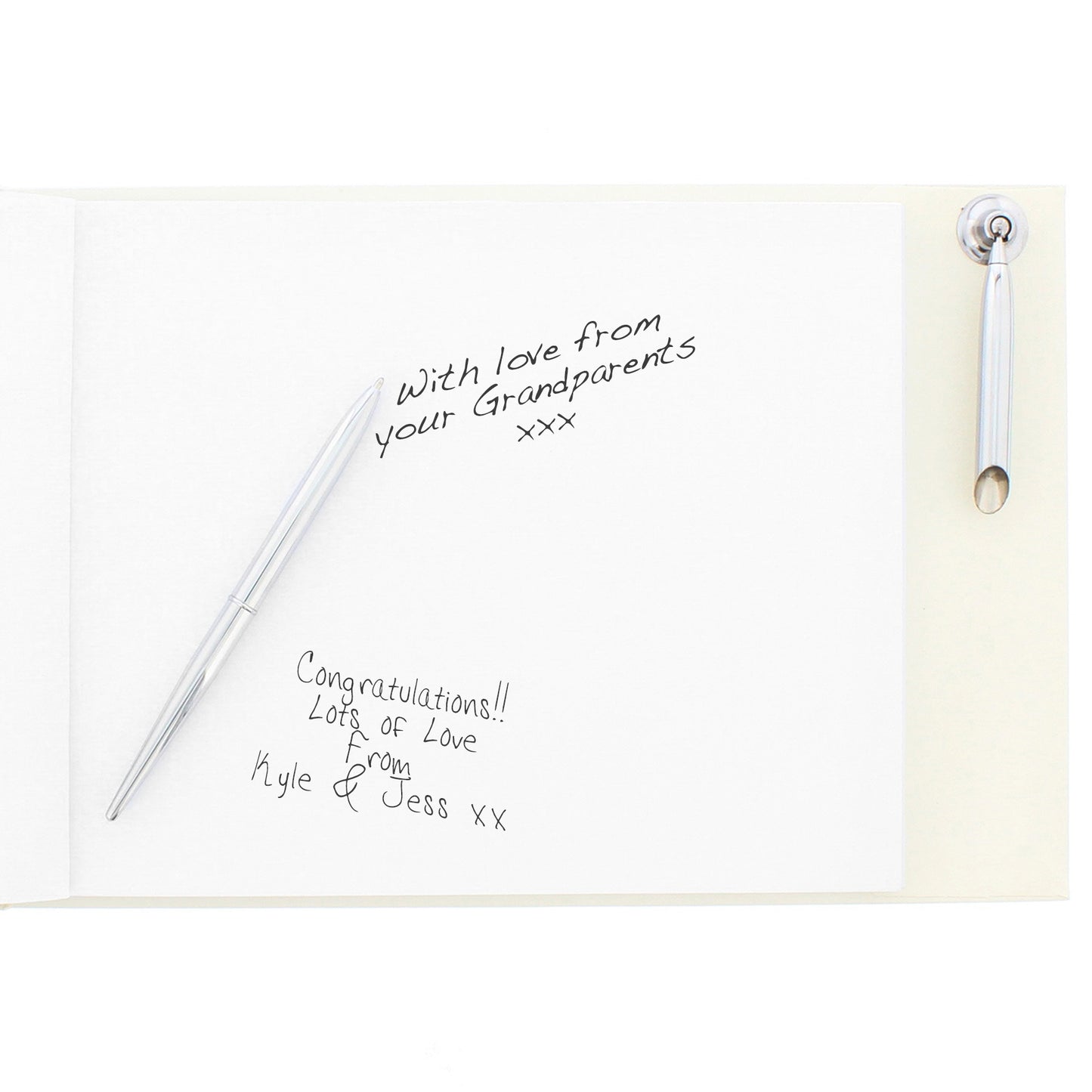 Personalised 25th Silver Anniversary Hardback Guest Book & Pen