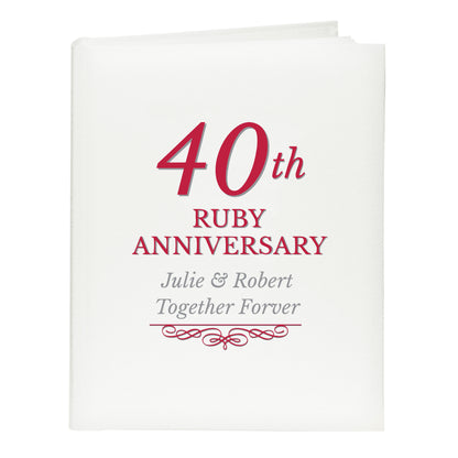 Personalised 40th Ruby Anniversary Traditional Photo Album