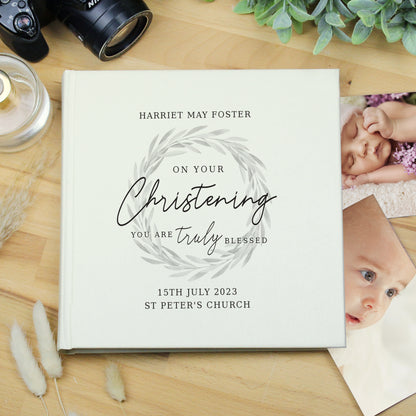 Personalised Truly Blessed Christening Square Photo Album