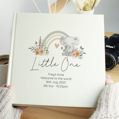 Personalised Floral Elephant Square Photo Album