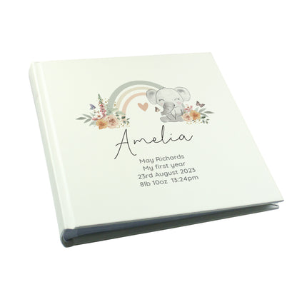 Personalised Floral Elephant Square Photo Album