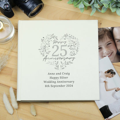 Personalised 25th Silver Wedding Anniversary Photo Album