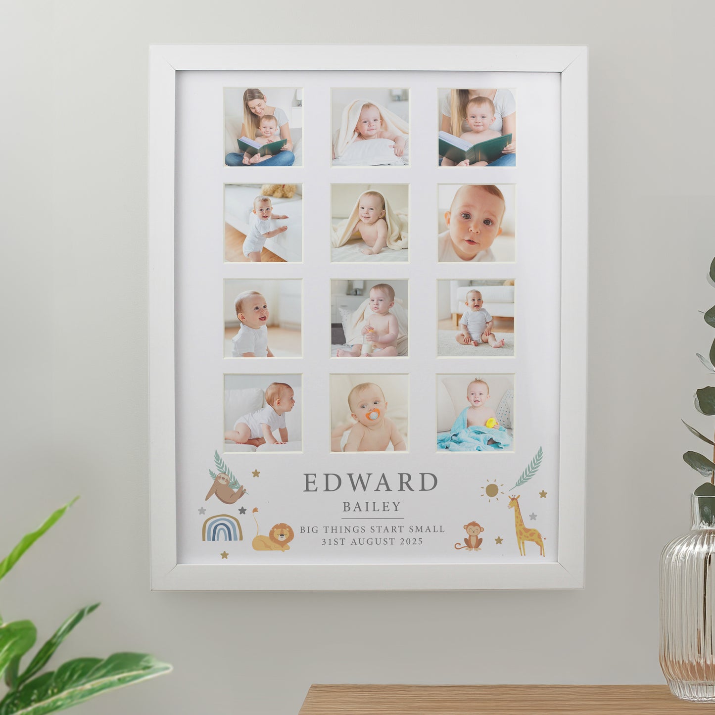 Personalised Animals White Multi Photo Frame