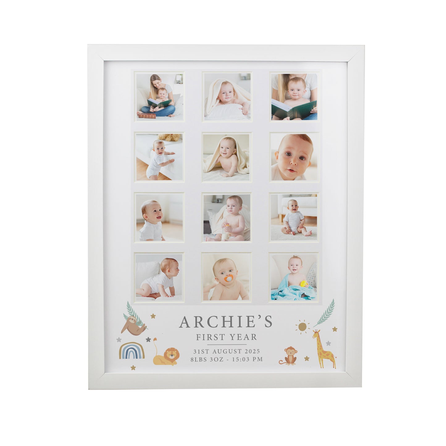 Personalised Animals White Multi Photo Frame