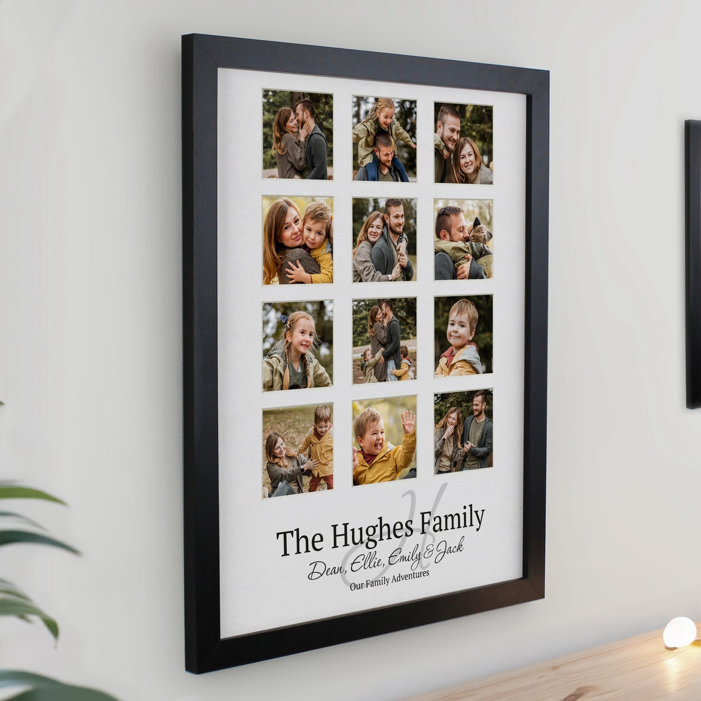 Personalised Family Black Multi Photo Frame